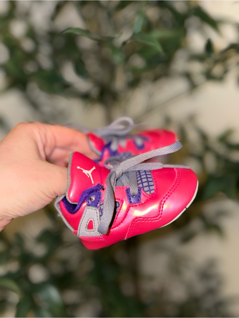 Jordan Baby Walker Sneakers in Bright Pink and Purple